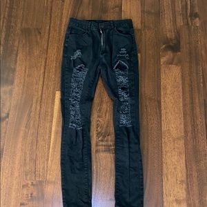 Black ripped jeans